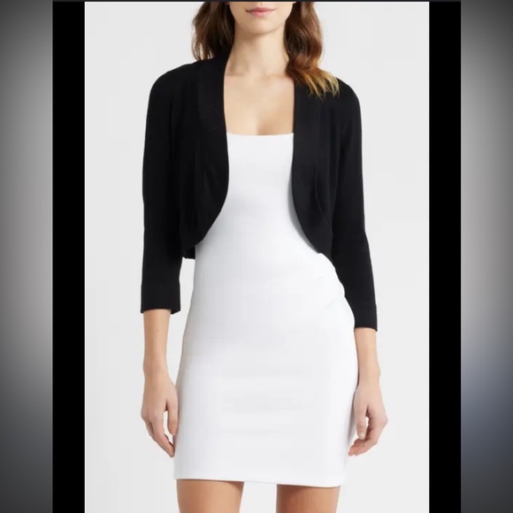 Eliza J Sweaters - Eliza J Elegant Black Open-Front Cardigan